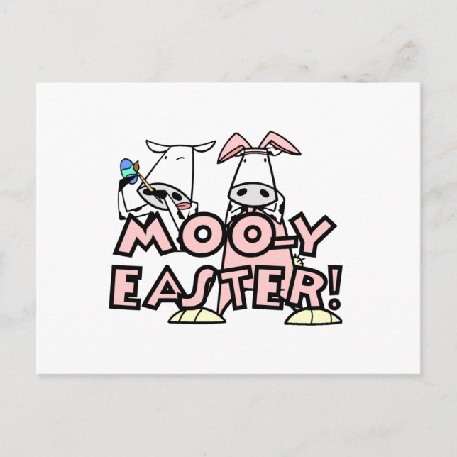 Cartão Postal De Festividades Moo-y Easter T-shirts and Gifts (Frente)