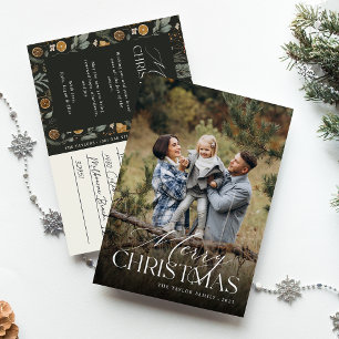 Cartão Postal De Festividades Moody Chrirstmas Botânica Vertical Foto