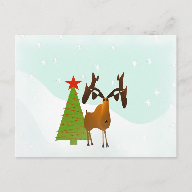 Cartão Postal De Festividades Moose Natal (Frente)