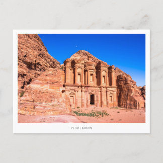 Cartão Postal De Festividades Mosteiro de Petra na Jordânia, Médio Oriente