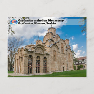 Cartão Postal De Festividades MOSTEIROS SÉRVIOS Mosteiro ortodoxo Gračanica