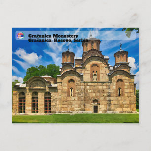 Cartão Postal De Festividades MOSTEIROS SÉRVIOS - Mosteiro ortodoxo Gračanica