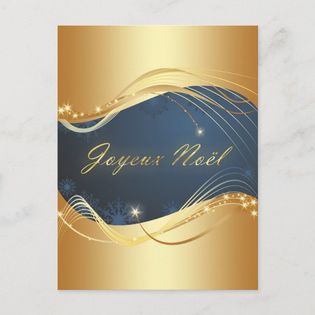 Cartão Postal De Festividades Motif de Noël ou avec fond bleu (Frente)