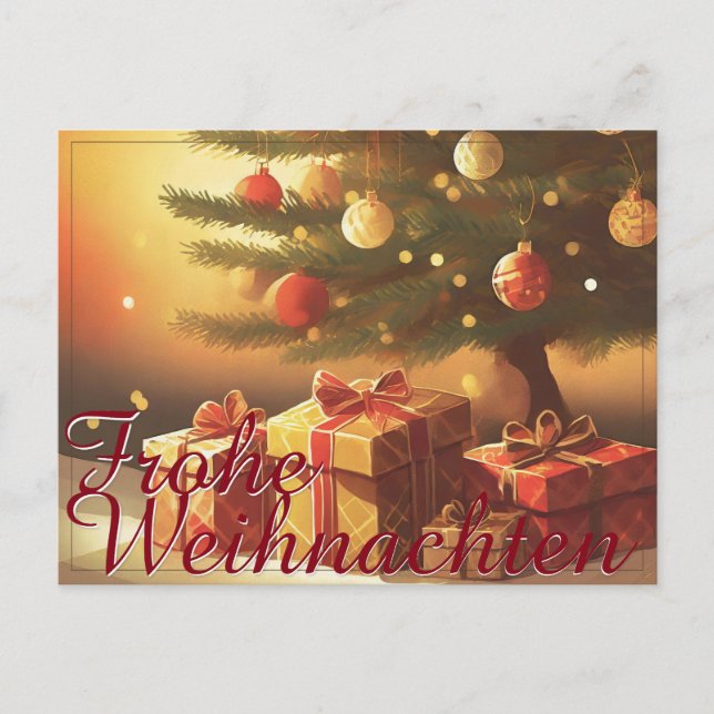 Cartão Postal De Festividades Motivo, mit Geschenken unterm Weihnachtsbaum 37016 (Frente)
