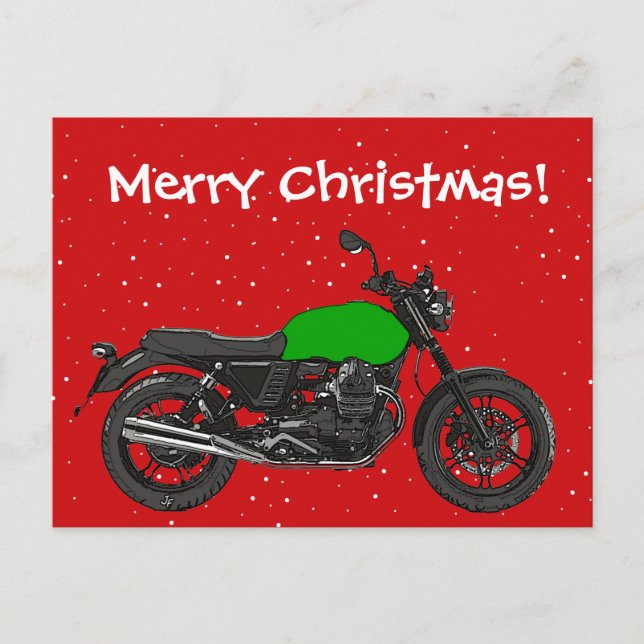 Cartão Postal De Festividades Motocicleta (Frente)