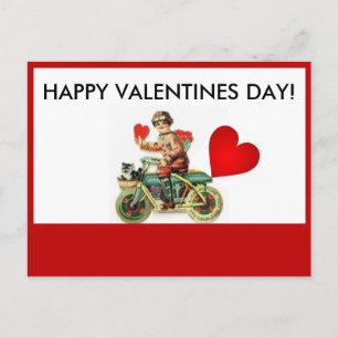 CARTÃO POSTAL DE FESTIVIDADES MOTORCYCLE HAPPY VALENTINES DAY POSTCARD