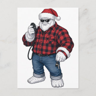 Cartão Postal De Festividades Motorista de Caminhão Yeti Abominável Snowman Engr