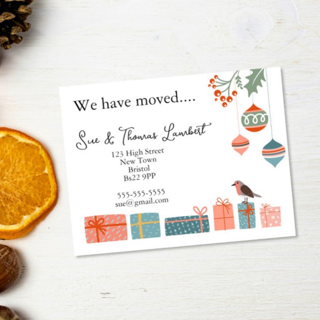 Cartão Postal De Festividades Mudámos Balas de Natal Nórdicas e Holly (Criador carregado)