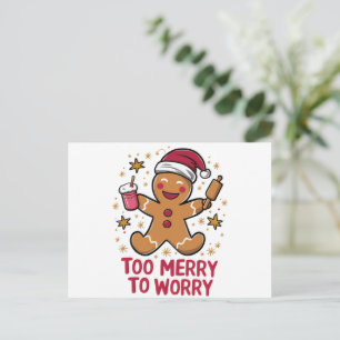 Cartão Postal De Festividades Muito Alegre Para se Preocupar Pão de Mel Natal Di