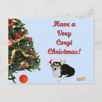 Cartão Postal De Festividades Muito cartão do azul de Gimli do Natal do Corgi