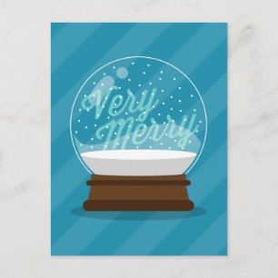 Cartão Postal De Festividades MUITO FELIZ   Globo de neve nas férias