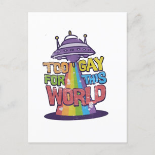 Cartão Postal De Festividades Muito Gay para este mundo Engraçado, UFO Alines