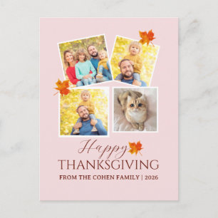Cartão Postal De Festividades Muito Grato   Foto de família de ação de graças de