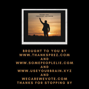 Cartão Postal De Festividades Muito obrigado, Senhor Presidente Joe Biden