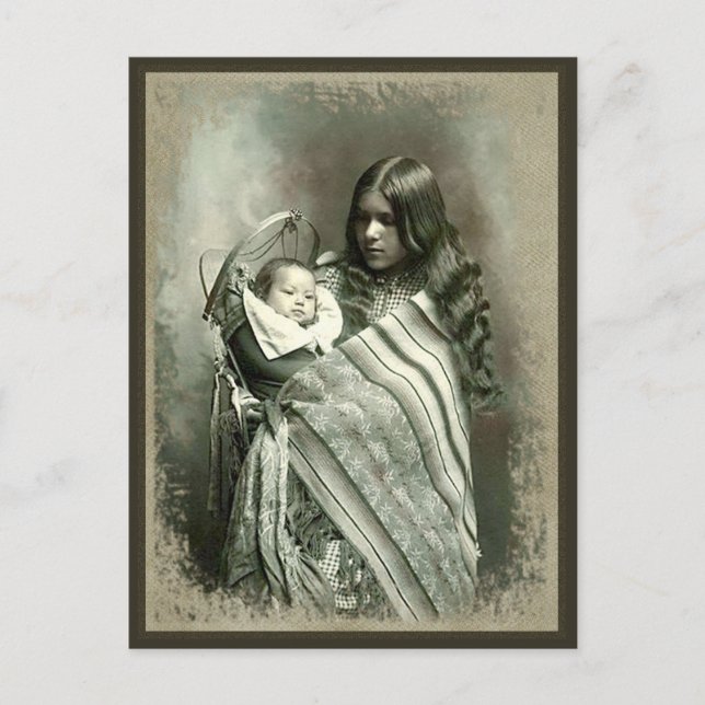 Cartão Postal De Festividades Mulher Nativa Americana - Cartão-postal (Frente)