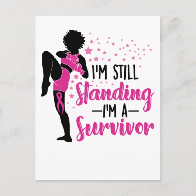 Cartão Postal De Festividades Mulher negra cancer da mama sobrevivente da guerre (Frente)