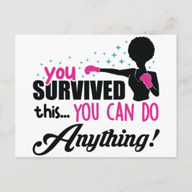 Cartão Postal De Festividades Mulher negra cancer da mama sobrevivente da guerre (Frente)