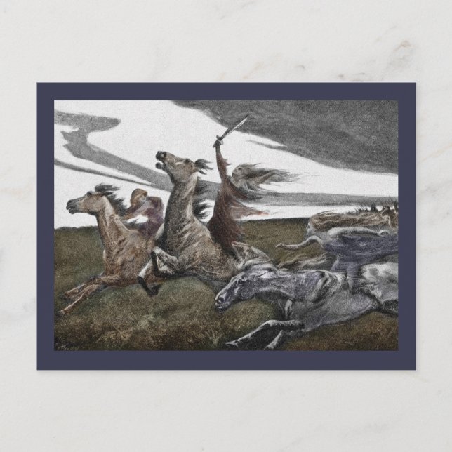 Cartão Postal De Festividades Mulheres guerreiam os discos (Frente)