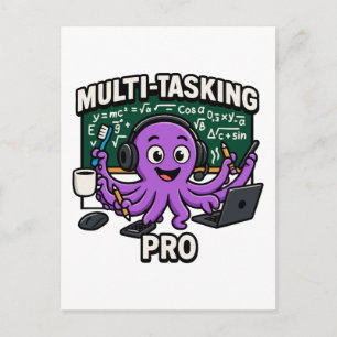 Cartão Postal De Festividades Multitarefa Octopus Classroom Learning Pro