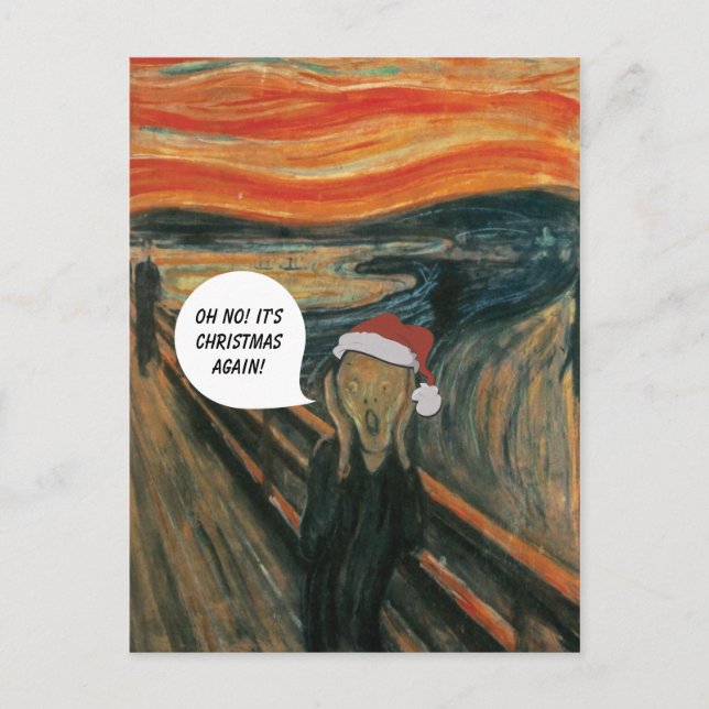 Cartão Postal De Festividades Munch The Scream Anti Christmas Card (Frente)