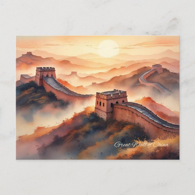 Cartão Postal De Festividades Muro excelente da China (Frente)
