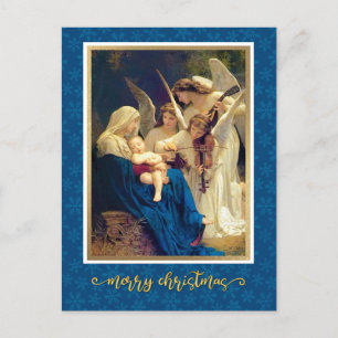 Cartão Postal De Festividades Música Clássica de Anjos de Natal "Feliz Natal"