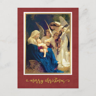 Cartão Postal De Festividades Música Clássica de Anjos de Natal "Feliz Natal"