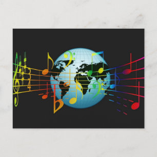 Cartão Postal De Festividades Música pelo mundo