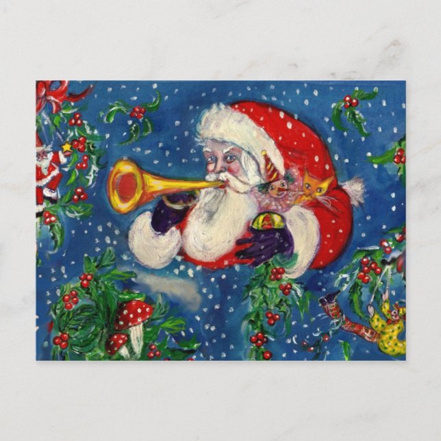 CARTÃO POSTAL DE FESTIVIDADES MUSICAL CHRISTMAS NIGHT / PAPAIS NOEIS BUGLER (Frente)