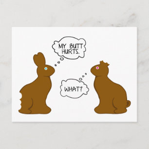 Cartão Postal De Festividades My Butt Hurts Easter Bunnies