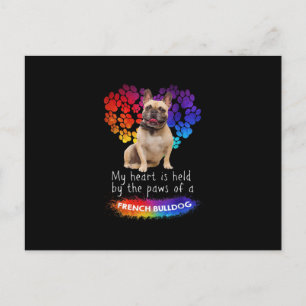 Cartão Postal De Festividades My Heart Is Held By The Paws Of A French Bulldog