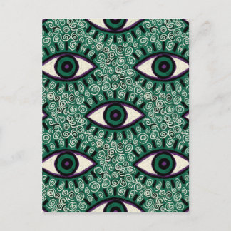 Cartão Postal De Festividades "Mystic Emerald Eyes" - Psychedelic Swirl Seamless