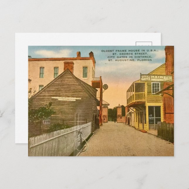 Cartão Postal De Festividades Na estrada com uma casa antiga (Frente/Verso)