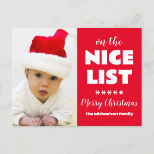 Cartão Postal De Festividades Na Lista dos Bons Natal Foto