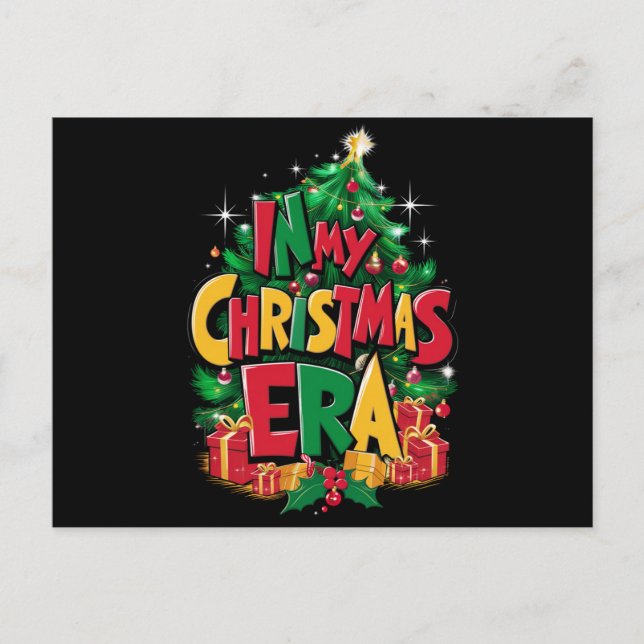 Cartão Postal De Festividades Na Minha Era de Natal Gira Groovy Férias Xmas (Frente)