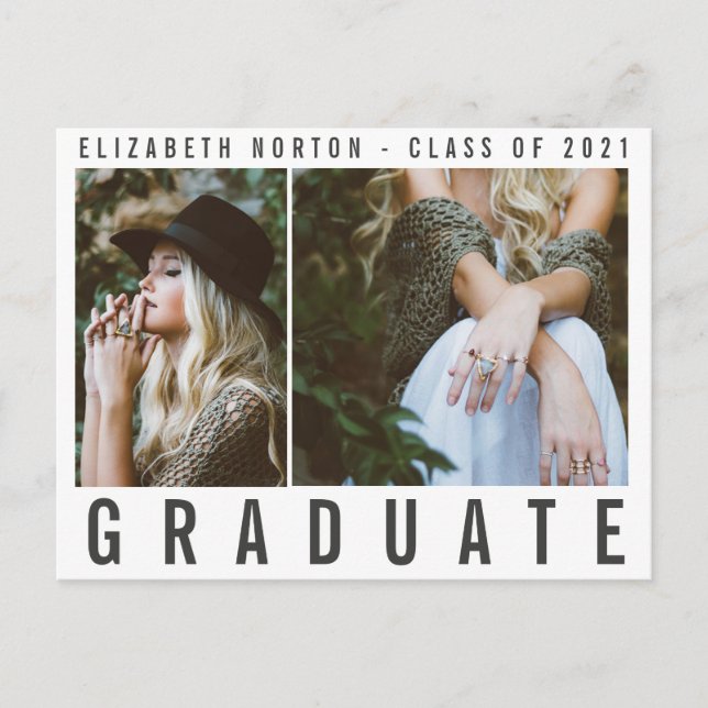 Cartão Postal De Festividades NA MODA multifotografia moderno do FORMANDO (Frente)