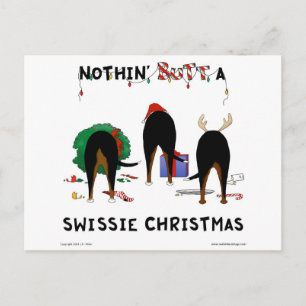 Cartão Postal De Festividades Nada de Bumbum de Natal Swissie