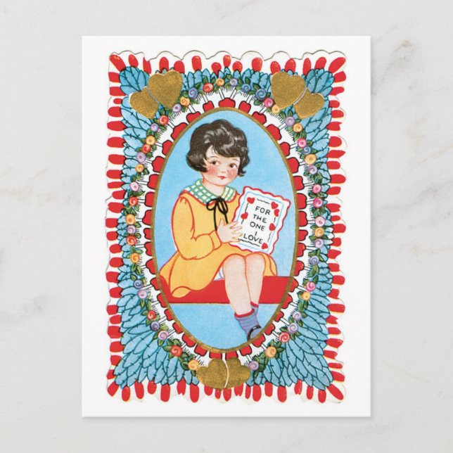 Cartão Postal De Festividades Namorados antigo (Frente)