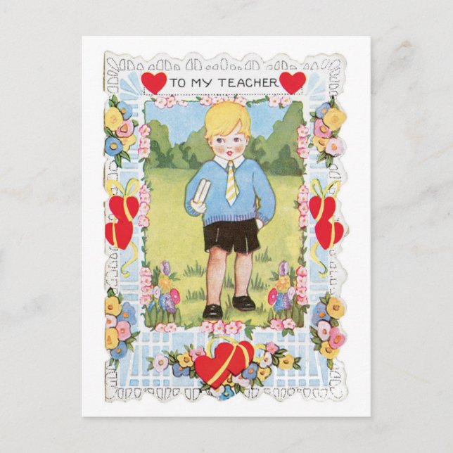 Cartão Postal De Festividades Namorados antigo (Frente)