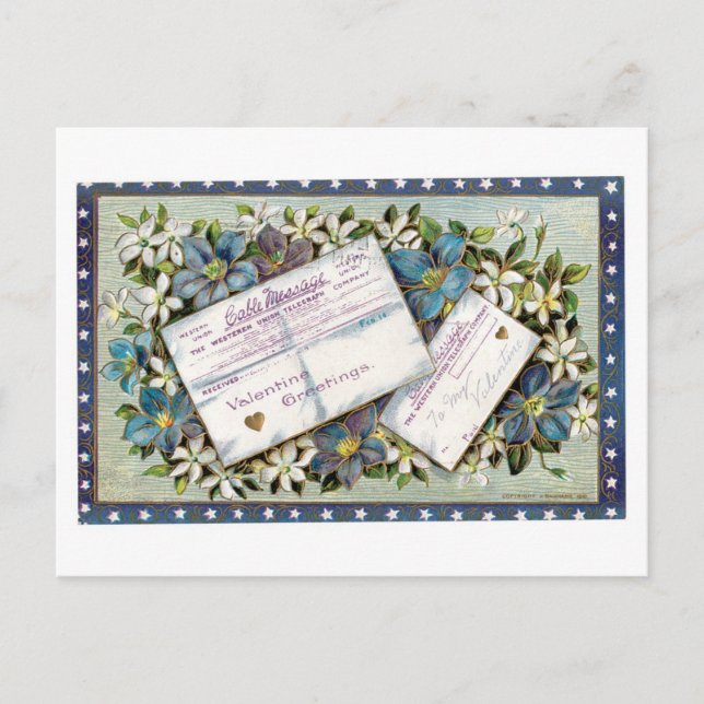 Cartão Postal De Festividades Namorados antigo (Frente)