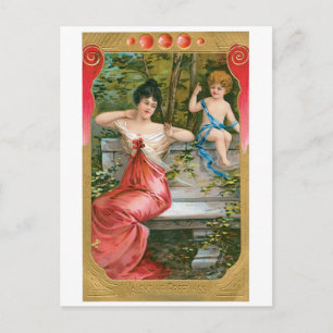 Cartão Postal De Festividades Namorados antigo