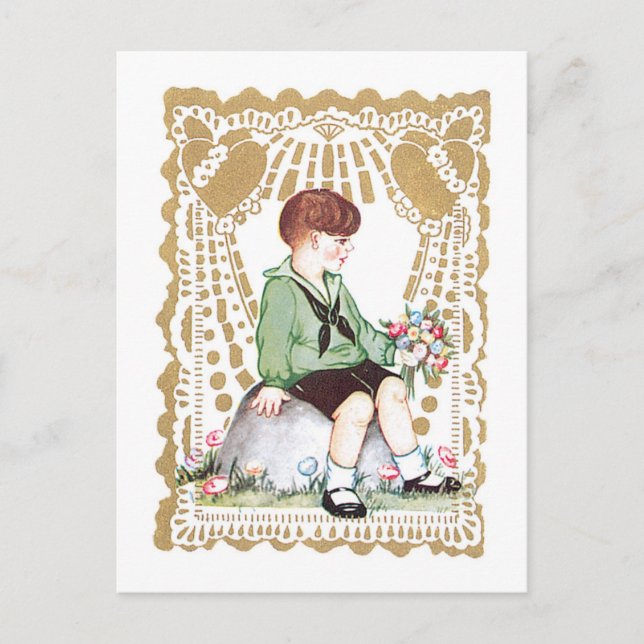 Cartão Postal De Festividades Namorados antigo (Frente)