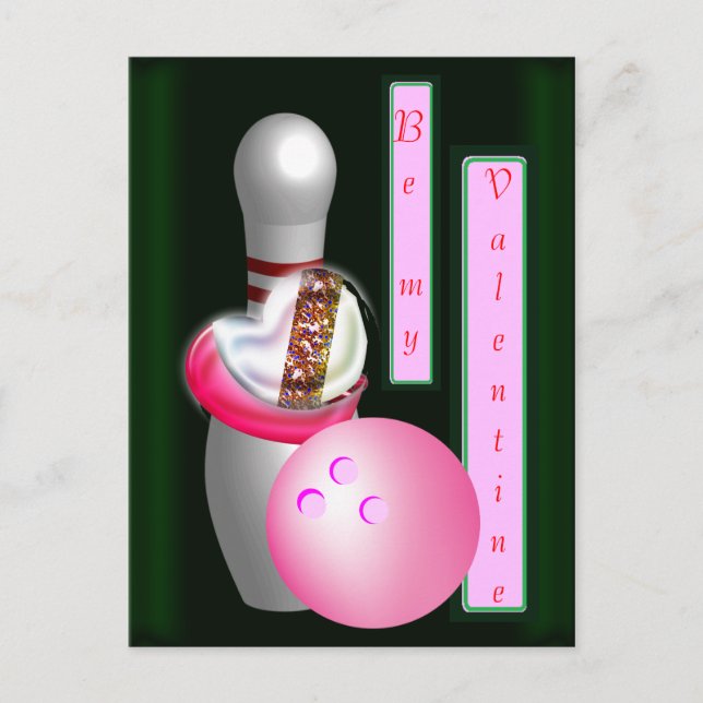 Cartão Postal De Festividades Namorados boliche (Frente)