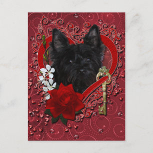 Cartão Postal De Festividades Namorados - Chave do Meu Coração - Cairn Terrier