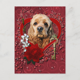 Cartão Postal De Festividades Namorados - Chave do Meu Coração - Cocker Spaniel