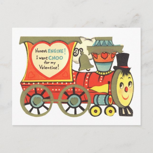 Cartão Postal De Festividades Namorados Choo Train (Frente)