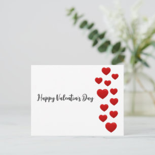 Cartão Postal De Festividades namorados de corações vermelhos