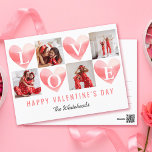Cartão Postal De Festividades Namorados de Foto de Colagem de Amor com Coração W<br><div class="desc">Envie um pouco de amor para seus amigos e família com este cartão com fotos com cada letra de amor em um coração de aquarela e uma coleção de fotos.</div>