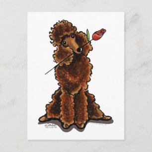 Cartão Postal De Festividades Namorados de Poodle de Chocolate Doce