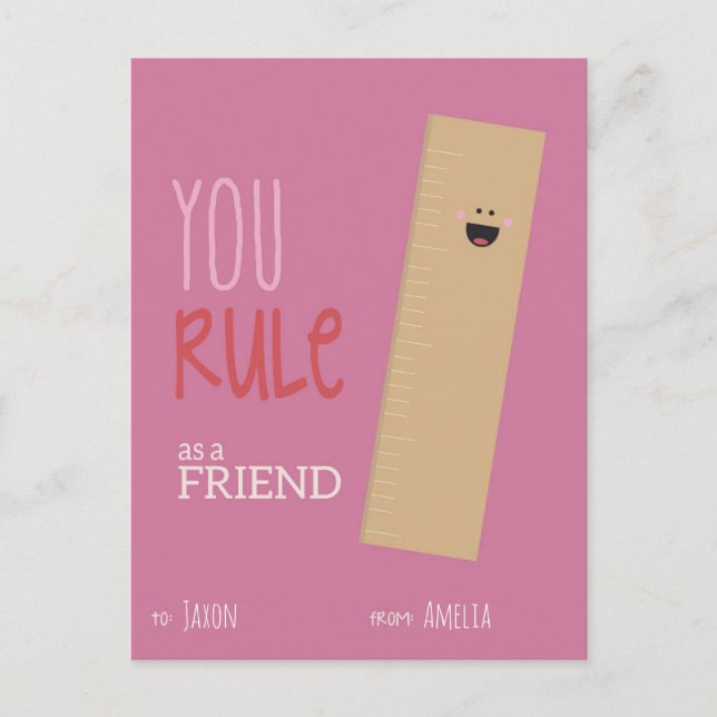 Cartão Postal De Festividades Namorados de sala de aula (Frente)